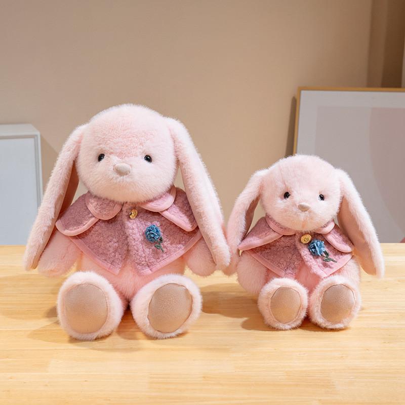 Toy Bunny Plush Doll Shawl Rabbit Sleep Buddy Stuffed Animal Occasions Gift