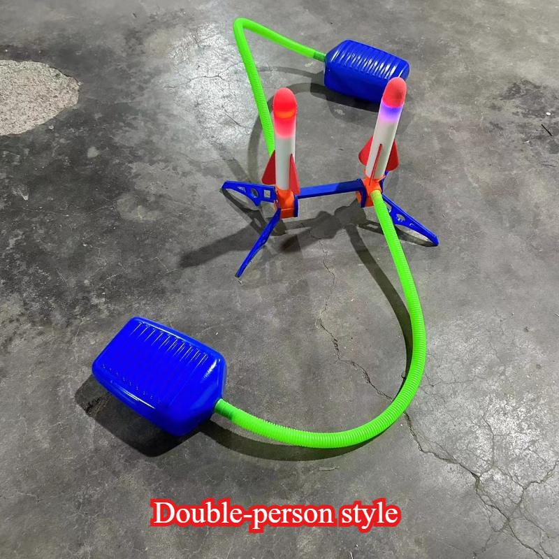 Children Toy Gifts Kids Outdoor Rocket Foot Pump Air Pressing Soaring Suit Jumps Powered Launcher Game Kid Friendly Entertaining Fun Play Safe
