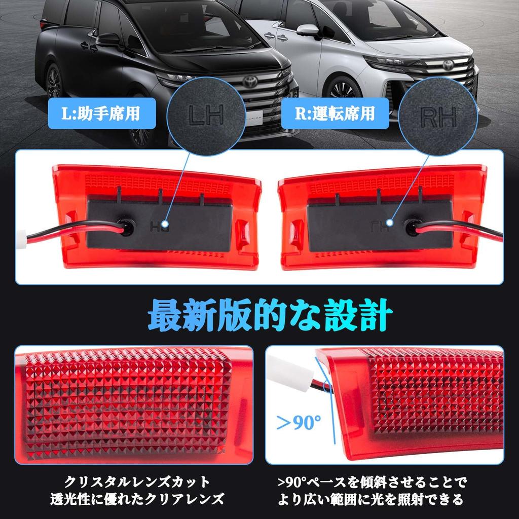 GemPro Courtesy Lamps for Toyota Vellfire and Alphard 40 3rd Row Sliding Door Spot Step Door Welcome Lights for Rear Sliding Designed Specifically for