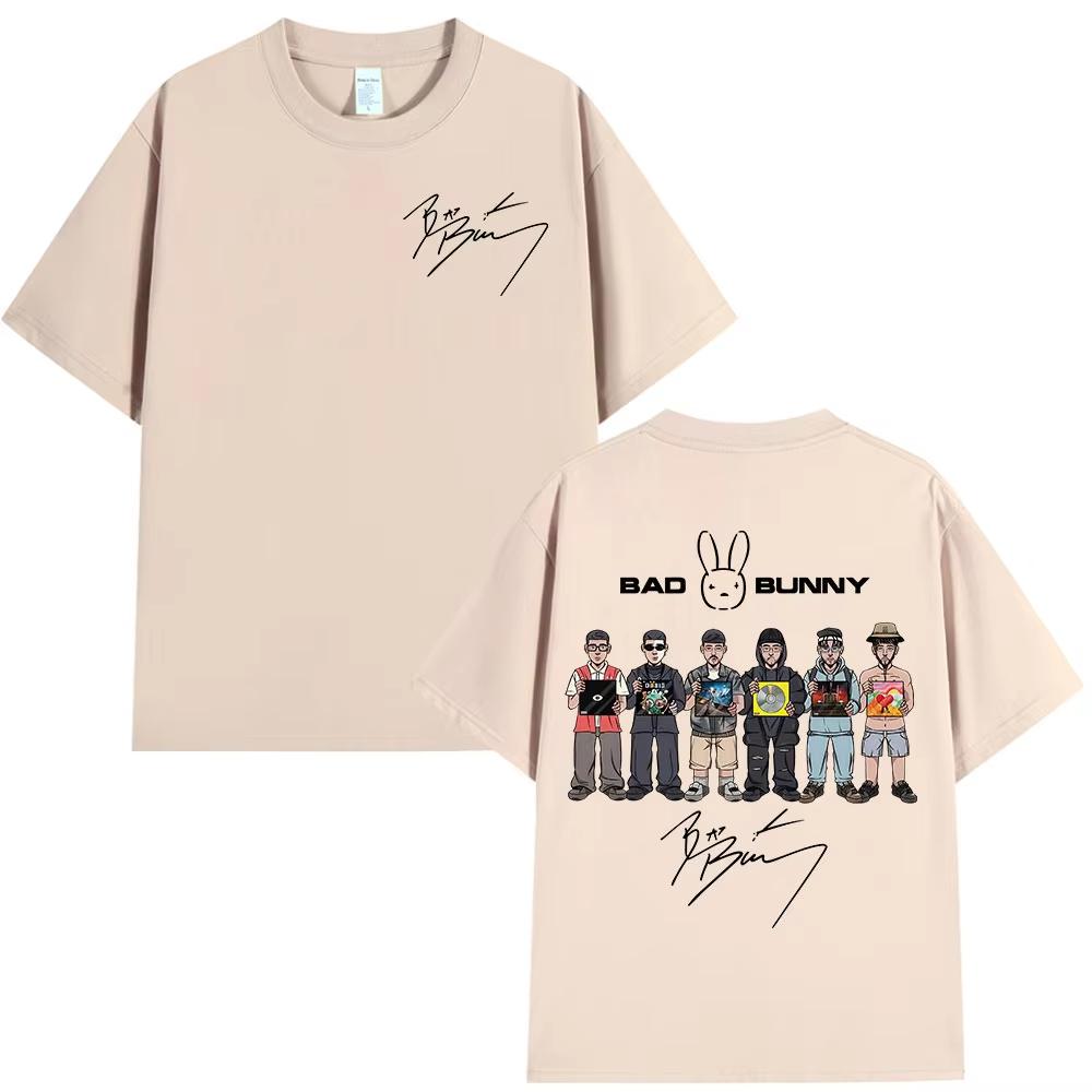 

Rapper Bad Bunny Album Cover Print T-shirt Debi Tirar Mas Fotos DTMF T Shirts Men Women Vintage Cotton Oversized T-shirt S