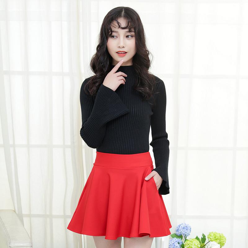 2022 Spring/Summer Women's High-Waisted A-Line Skirt, Anti-Exposure, Plus Size, with Pockets