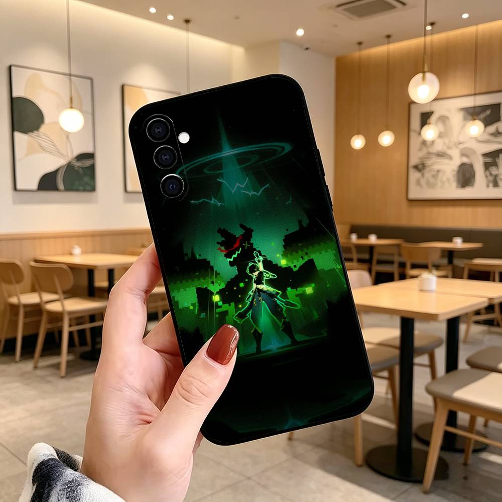 G-Genshin I-Impact Kinich Game Gift Phone Case For Samsung Galaxy A73,A72,A71,A70,A53,A52,A51,Soft Silicone Black Cover