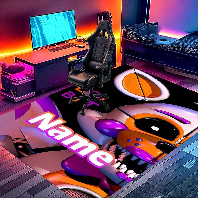 Custom Name Personalized Five Nights at Freddy's Print Carpet, Versatile Home Decor Rug, for Playroom, Apartment, Balcony, Entryway, Hallway Gift
