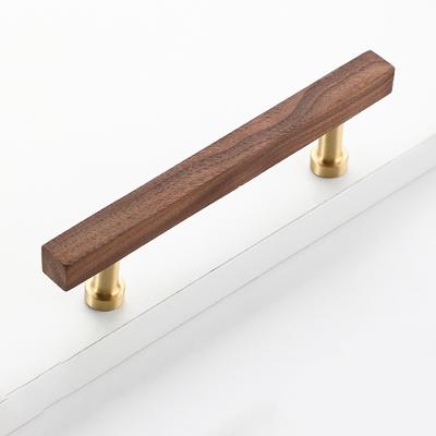 Light Luxury Walnut Wood Wood Cabinet Handles Beech Wood Modern Door Knobs Luxury Design Minimalist Drawer Pulls Dresser