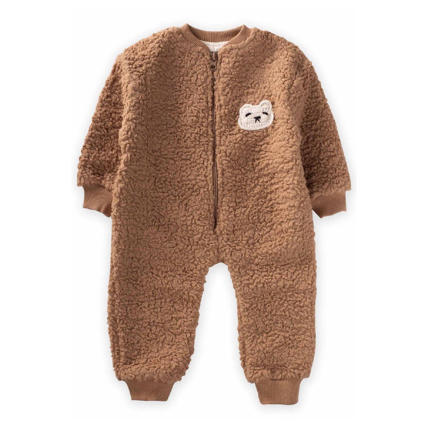 

Вязаный плюшевый комбинезон с аппликацией Bear для возраста 0–4 лет, коричневый цвет 9 - 12 Ay коричневый