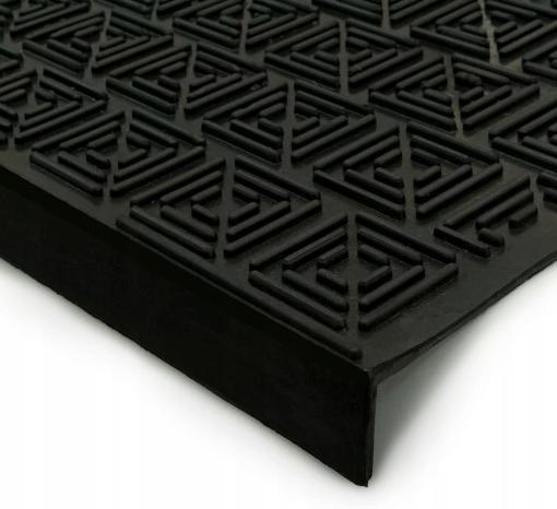 Anti-slip rubber stair tread 73x24 cm black