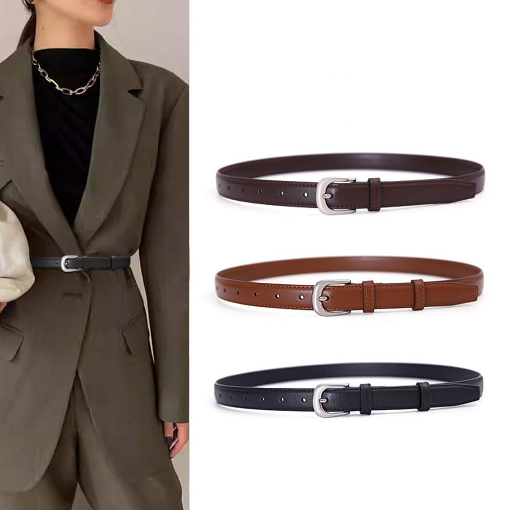New Fashion Versatile Thin Belt Decorative Suit Waist Jeans Belt Skirt Black With T7L0