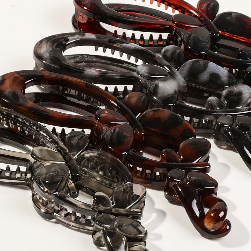 Vintage Leopard Banane Schmetterlingsförmige Haarspange für Frauen Süße Harz Twist Pferdeschwanz Haarnadel Barrettes Haarschmuck