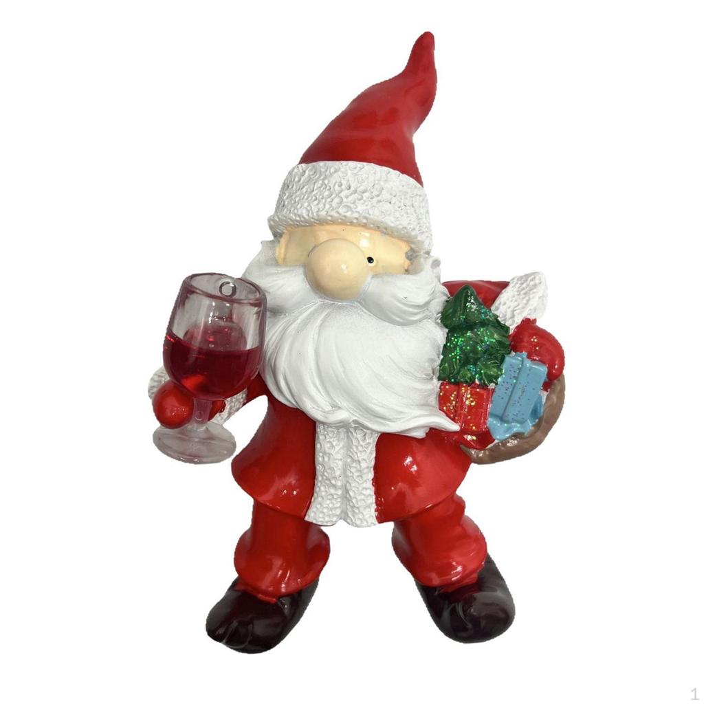 Santa Claus Figurine Christmas Decoration Adornment Decorative Cartoon Sculpture Statue for Shelf