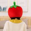 Süße Tomatenkopfbedeckung Cross-Dressing Früchte Plüschhut Weihnachten Halloween Cosplay Party Kostümkappe Winterkopfbedeckung Foto Requisite