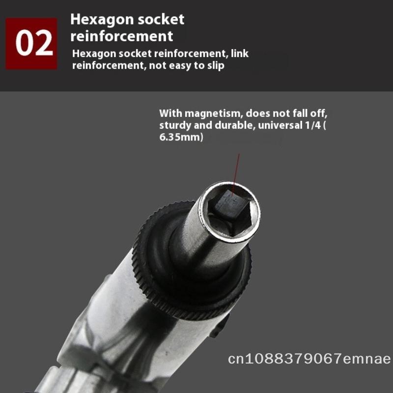 1/4 Inch Hex Multi-Function Magnetic Bit Ratchet Screwdriver with Variable 0-180 Degrees Angle Capability for Left And Right Tur