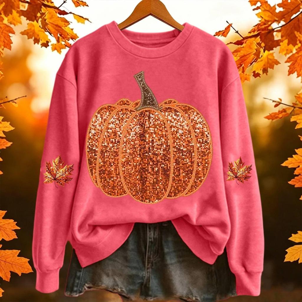 Women's fashionable and casual Halloween print pullover hoodie
