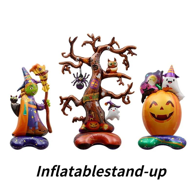 Large Inflatable Ghost Tree Pumpkin Witch Balloons Halloween Spider Bat Mummy Balloon Scary Halloween Party Decoration Kids Toy