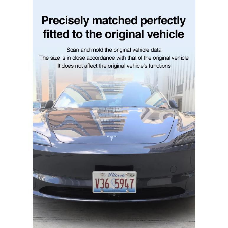 Fit For Tesla Model Y Juniper Model 3 Highland 2025 Diamond Free Front License Plate Holder Adhesive Free License Plate Holder