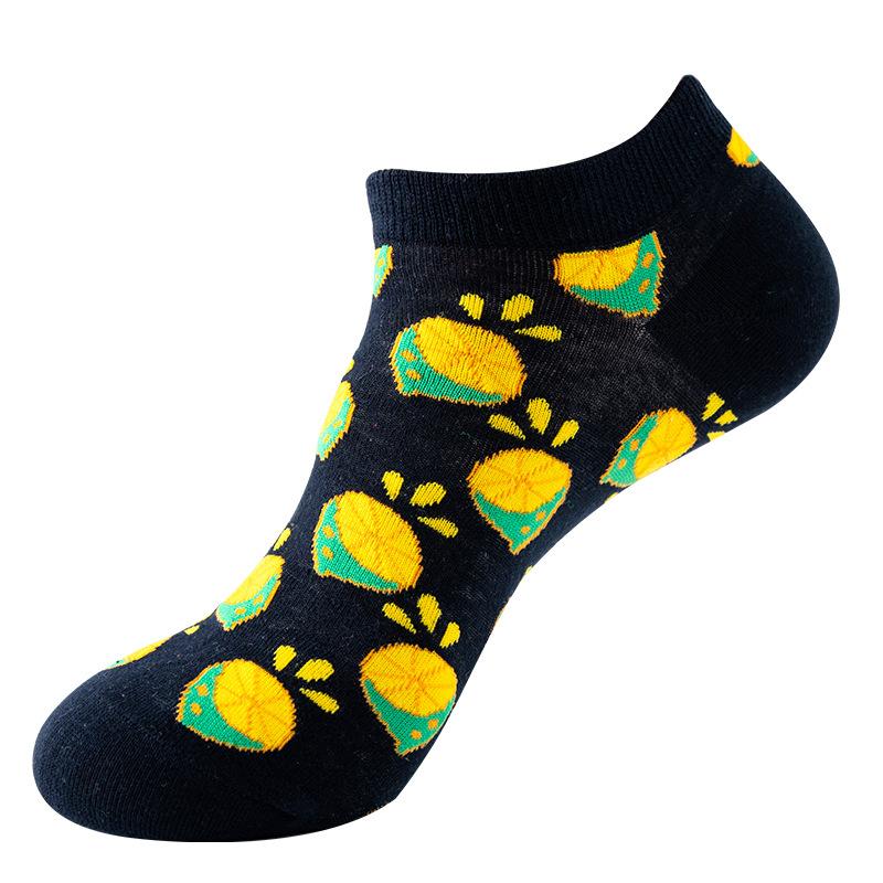 40 Style Fashion Colorful Short Socks Men Cotton Novelty Oil Painting Animals Food Avocado Casual Funny Ankle Sox
