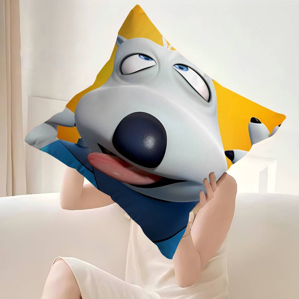 

Bernard Bear Pillow Covers Cartoon Sofa Decorative Home Doublesided Printing Short Plush Cute Cushion Cover 30X30cm