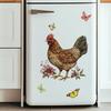 Floral Greenery Butterfly Rooster Wall Stickers, Self-Adhesive Decor for Bedroom Living Room Background Decoration