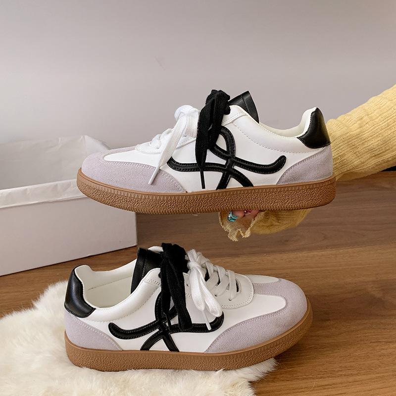Flat low board shoes women's 2025 autumn new non-slip casual single shoes lace-up non-slip versatile German training shoes