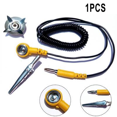 Heavy Duty Anti Static ESD Grounding Cable with Clip & PU Coiled Cord