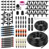 200FT Greenhouse Micro Drip Irrigation Kit with 1/2 Inch Hose 1/4 Inch Distribution Tubing Patio Misting Plant Watering System