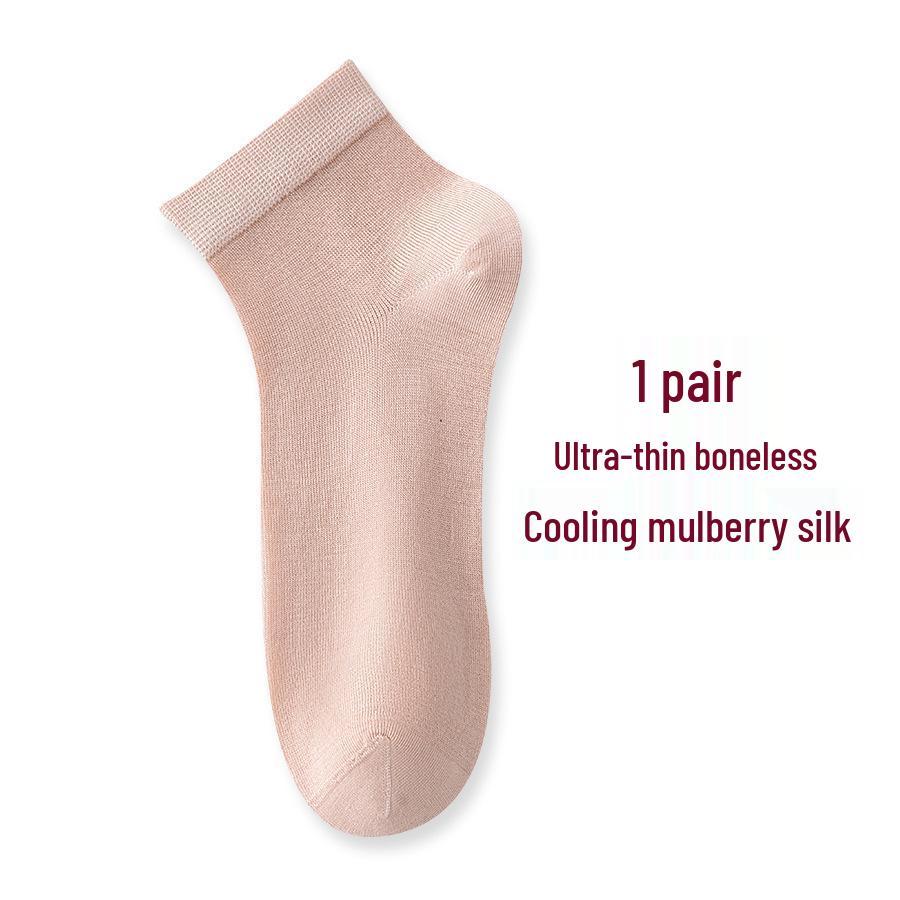 

Женские дышащие носки из тутового шелка - Ультратонкие, Влагоотводящие, Летние короткие и Весенне-осенние средней длины варианты в наличии Universal Size