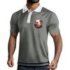 Men's  Golf Shirt Casual Sports V Neck Ribbed  Collar Short Sleeve Fashion Casual Solid Color Plain Spring & Summer Regular Fit