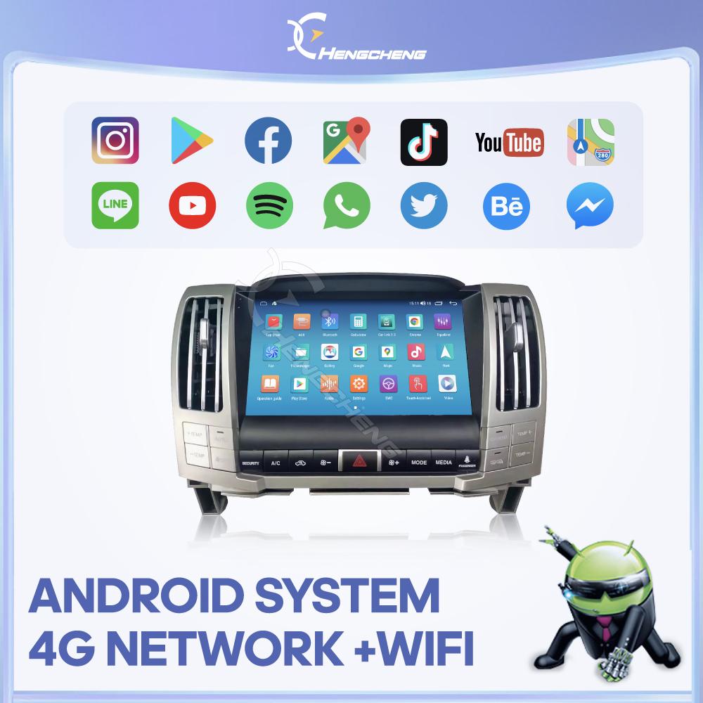 9.0Inch For Lexus RX300 350 400 2004-2008 Car Multimedia Video Player GPS Navigation Android13 8+256G 8Core CarPlay 4G 360Camera