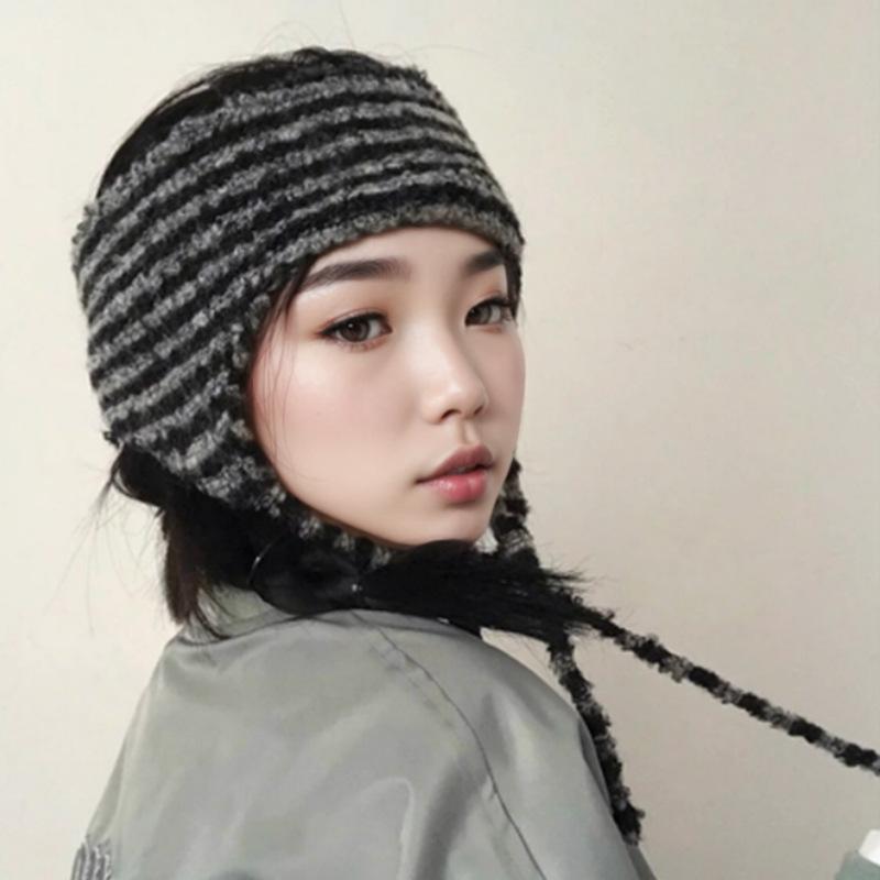 Japanese Hand knitted Thick Wool Wool Hat Autumn and Winter Riding Ear Protection Bag Head Hat Lei Feng Hat Knitted Hat Trendy and Cool