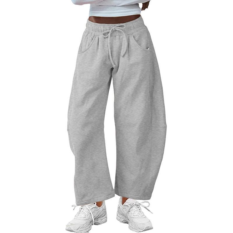 2025 European & American Women's Summer Sports Drawstring Nine-Point Sweatpants