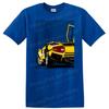Classic Sports Car Graphic T Shirt Retro Muscle Car Art Tee Yellow Design