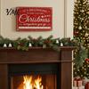 Indoor Outdoor Festive Wall Art Christmas Wood Sign, Vintage Santa's Sleigh Parking Only 2D Retro Wooden Seasonal Ornament Rustic Farmhouse