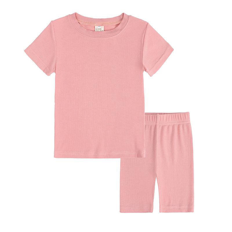 Summer Matching Solid Sports Leggings Family Pajama Set