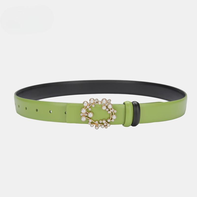 

Ремень из натуральной кожи для женщин, Модный ремень для женщин, Летний универсальный двусторонний декор для талии платья, джинсов 105cm