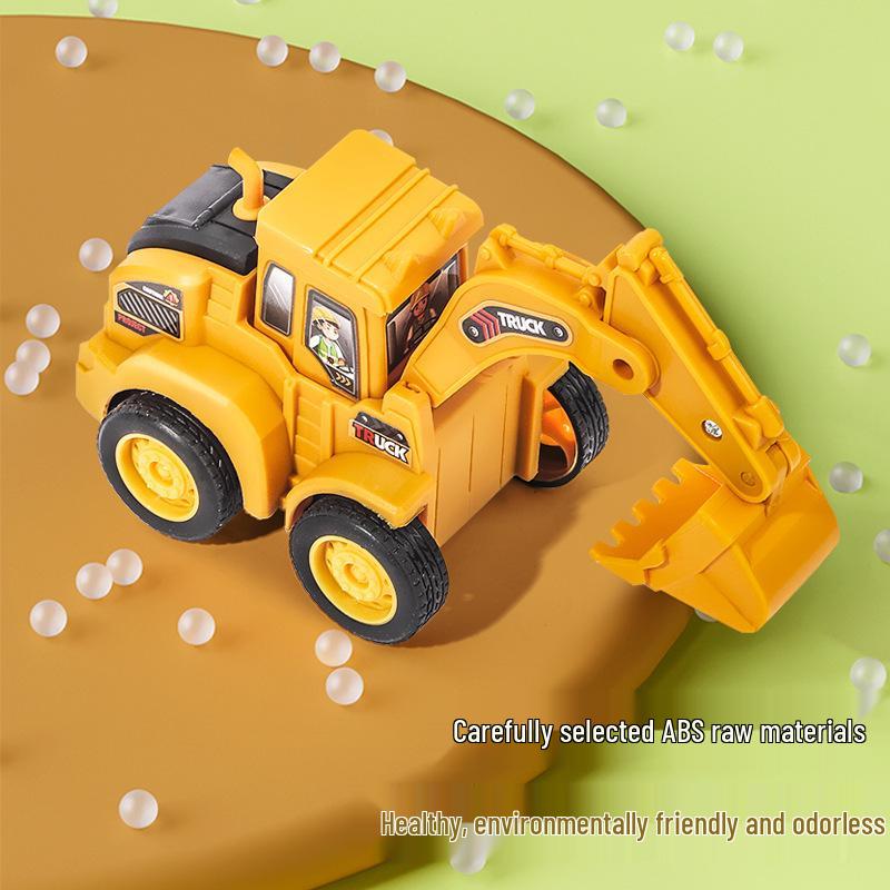 Children's Inertia-Powered Excavator Toy - Educational Pull-Back Car Gift