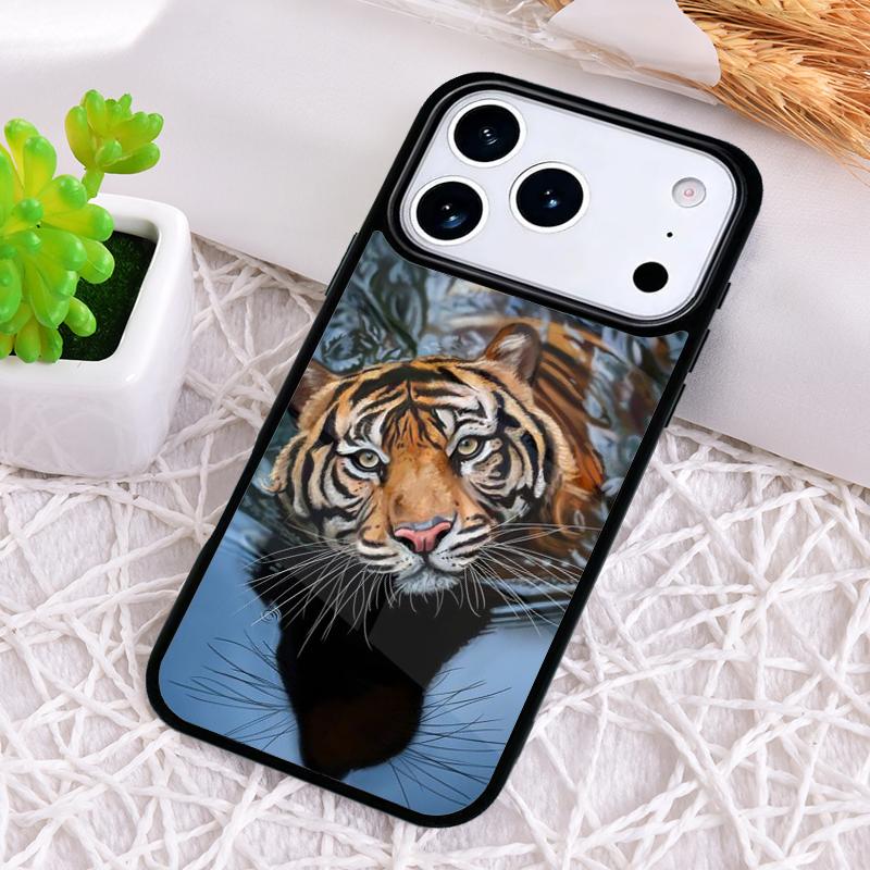 

Fashion Animal Tiger Art soft Phone Case for iPhone 17 Air 16 15 11 12 14 13 Pro Max Shockproof Cover iPhone 15 Plus