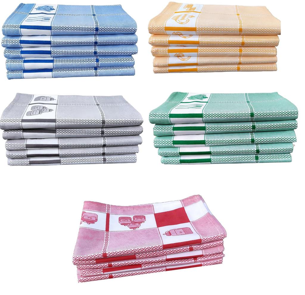 Set Di 2 Asciugamani Da Cucina In Cotone Turco: Design Boho Blu Marino (35,6 X 76,2 Cm)