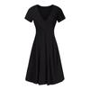 Women's Ladies Summer Casual Loose Color V-Neck Short Sleeve Dress