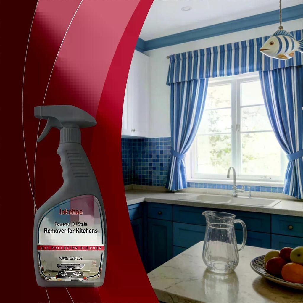 500ml Kitchen Grease Cleaner Spray, Powerful Oil Stain Remover for Stove & Countertop