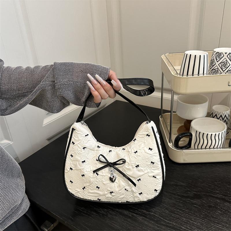 Summer Beautiful Casual Bow Sweet Shoulder Armpit Bag Lightweight Hand Bag Women