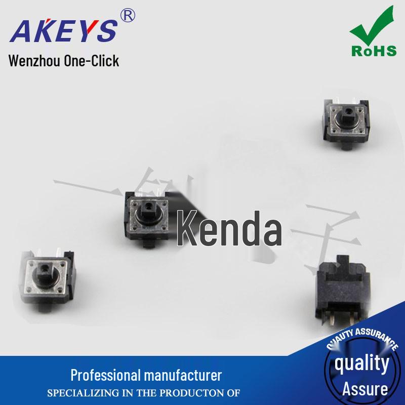 TS-G008 Tactile Switch 12x12x7.3mm, Square Head, Side Two-Pin, Bracketed Iron Cover, Reset Button