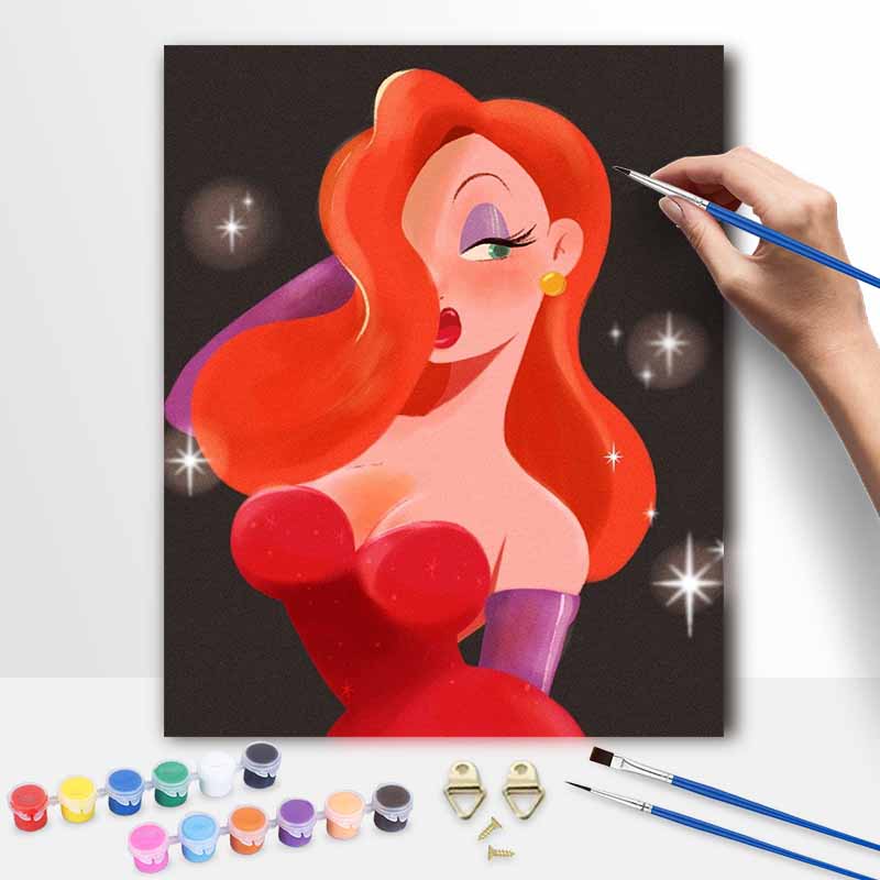 Jessica Rabbit Digital Oil Painting Art Kit Hand Painted Home Decor 20x30cm