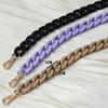 New Phone Accessory Detachable Lanyard Black Matte Crossbody Strap Long Phone Case Chains Acrylic Pendant Neck Solid Phone Chain