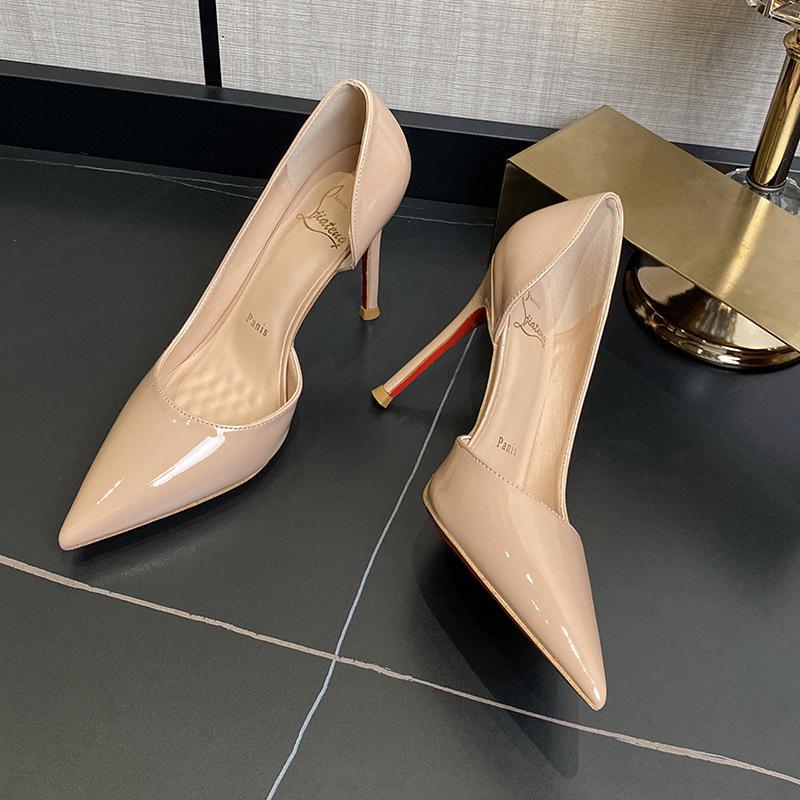 2025 New Versatile Pointed Toe Stiletto High Heels – Sexy, Mature Style In Black or Nude with Red Sole