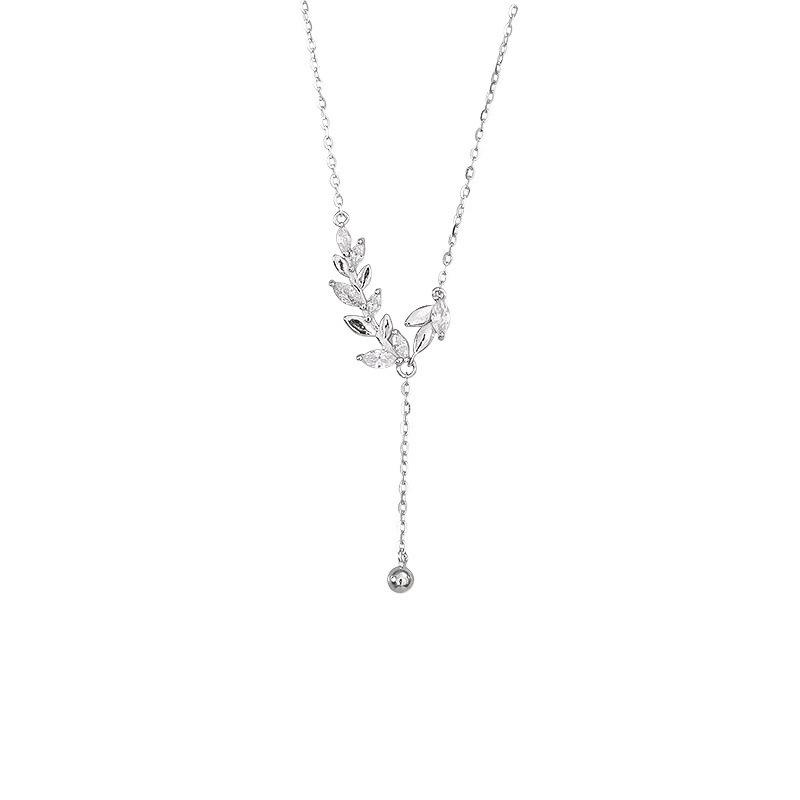 2026 wheat ear necklace women's new trendy high-end pendant collarbone chain light luxury niche natal year sweater accessories