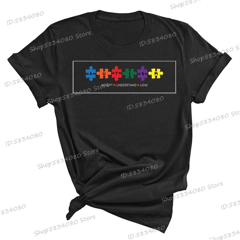 Autism Support Tshirt Gift for Special Education Teacher Accept Understand Love Graphic Tee Autism Awareness Essential Tshirts S
