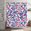 Vintage Blue Red Floral Shower Curtain Fabric for Bathroom Decor Waterproof Bath Mat Set Home Accessories (128 characters)