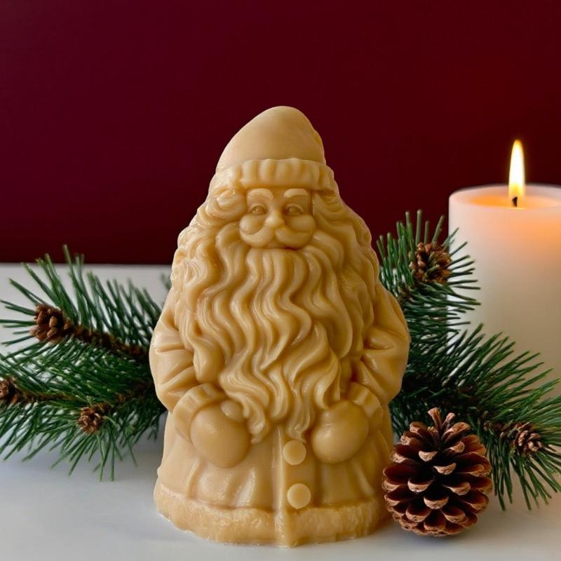 Santa Candle Mold,Christmas Candle Silicone Mold for Candle Making,Diys Resin Crafts Mold Aromatherapys Candle Mould Gift