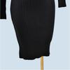 High Collar Pure Color Minimalist Silm Soft Glutinous Knitting Female Fall and Winter Inner Match Slimming Sunken Stripe Elastic Dress