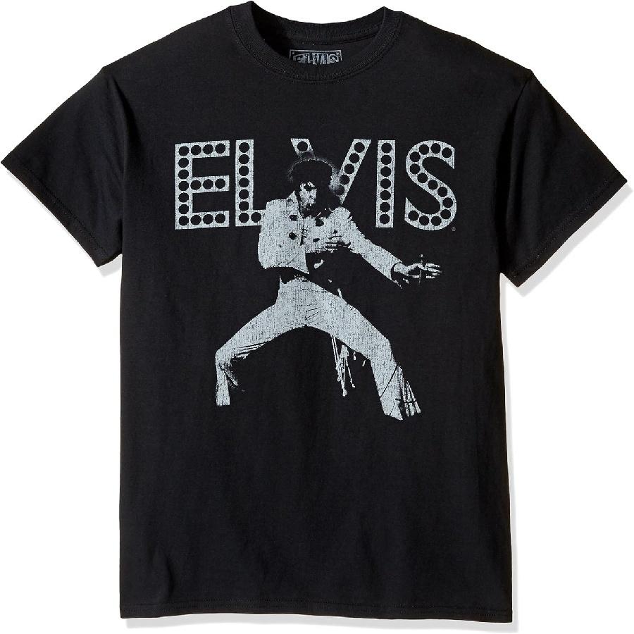 FEA Мужская Мужская футболка с коротким рукавом Элвис Пресли для взрослых S чёрный