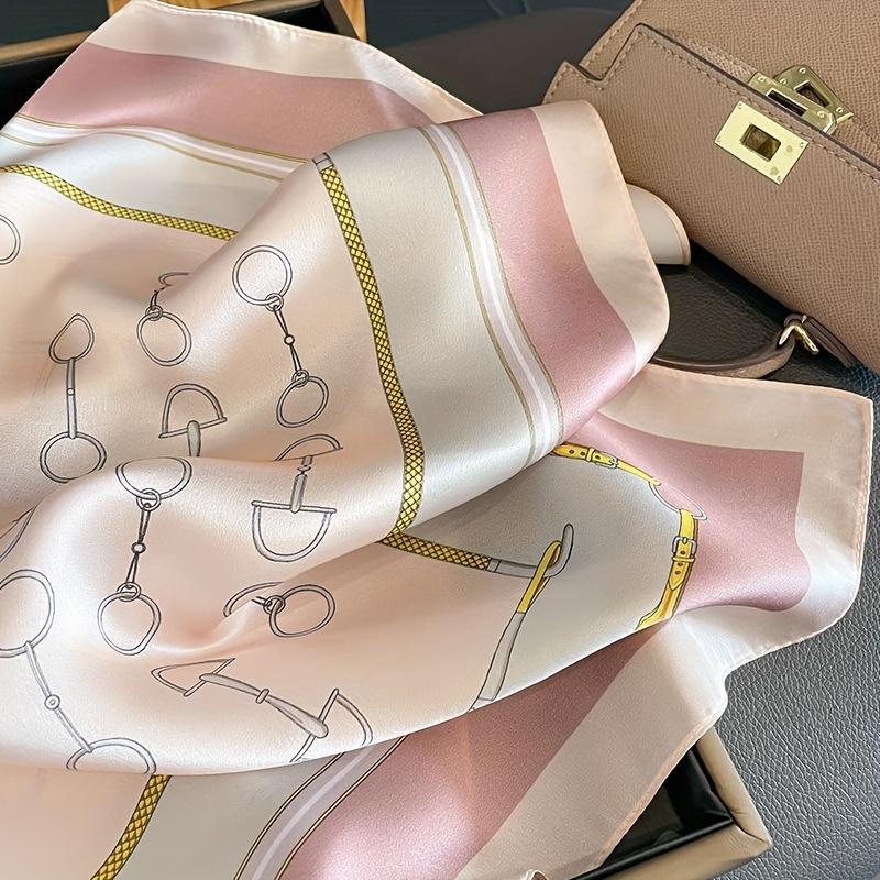 Luxury 100% Pure Silk Square Scarf Elegant Geometry Neckerchief Bandana Headband Pocket Square Soft Bag Accessory For Women Gift